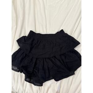 LOVE SHACK FANCY preppy ruffle black mini skirt new with tags